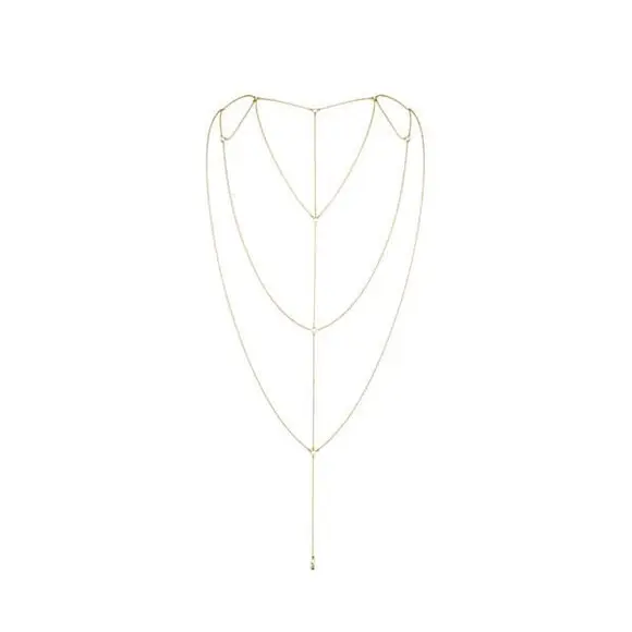 Цепочка для спины Bijoux Indiscrets Magnifique Back and Cleavage Chain - Gold, украшение для тела