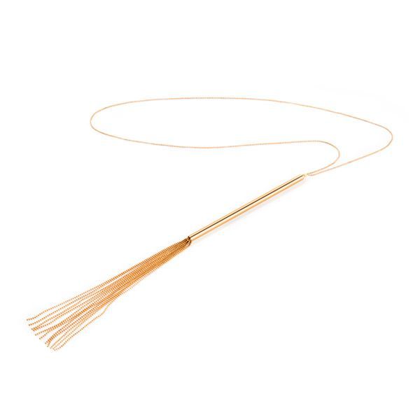Цепочка-пл�еть на шею Bijoux Indiscrets MAGNIFIQUE Necklace Whip - Gold, украшение для тела