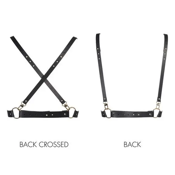 Портупея Bijoux Indiscrets MAZE - X Harness Black, экокожа