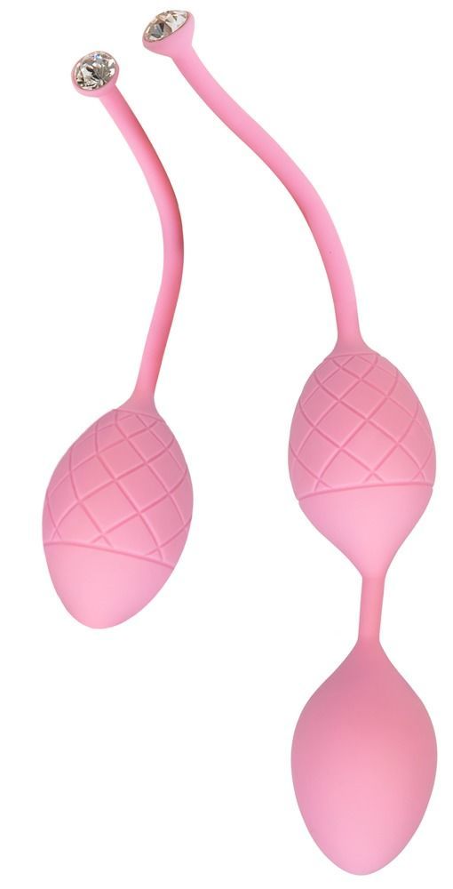 Роскошные вагин�альные шарики PILLOW TALK - Frisky Pink с кристаллом, диаметр 3,2см, вес 49-75гр
