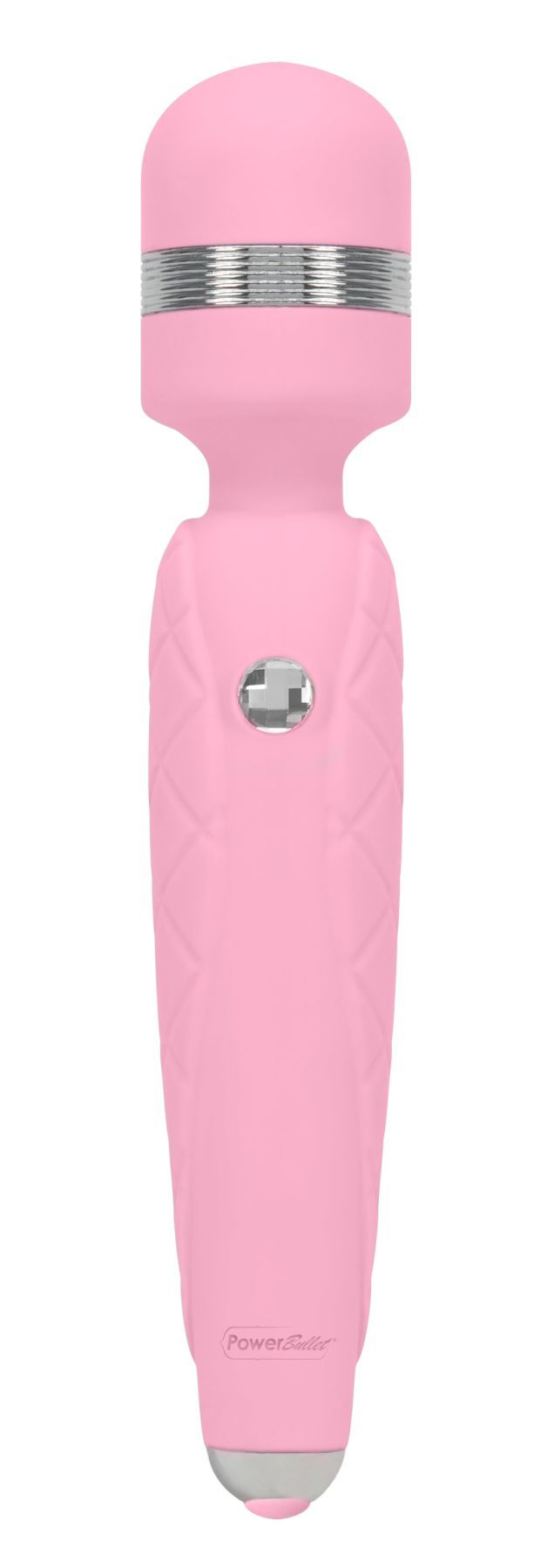 Роскошный вибромассажер PILLOW TALK - Cheeky Pink с кристаллом Swarovsky, плавное повышение мощности