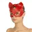 Премі�ум маска кішечки LOVECRAFT, натуральна шкіра, червона, подарункова упаковка