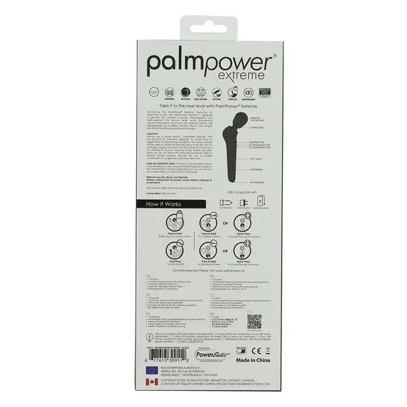 Мощный вибромассажер PalmPower Extreme - Black, 7 режимов, гибкая головка, перезаряжаемый