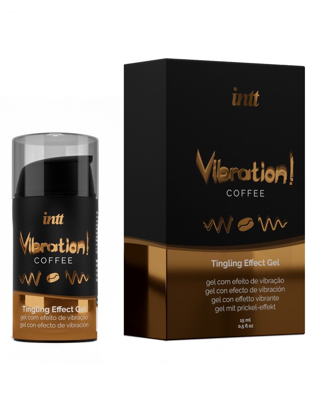 Рідкий вібратор Intt Vibration Coffee (15 мл), густий гель, дуж�е смачний, діє до 30 хвилин