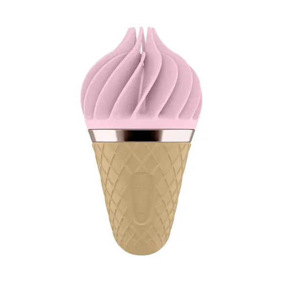 Мороженка-спиннатор Satisfyer Lay-On - Sweet Treat Pink/Brown, 10 режимов работы, водонепроницаемый