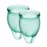 Набір менструальних чаш Satisfyer Feel Confident (dark green), 15мл і 20мл, мішечок для зберігання
