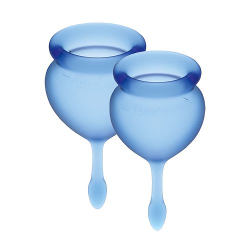 Набір менструальних чаш Satisfyer Feel Good (dark blue), 15мл та 20мл, мішеч�ок для зберігання