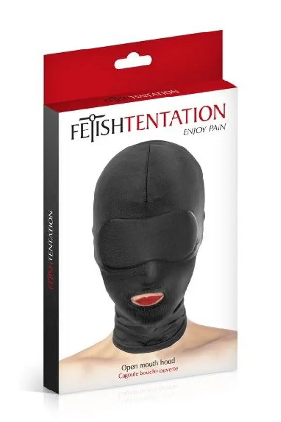 Капюшон для БДСМ с открытым ртом Fetish Tentation Open Mouth Hood