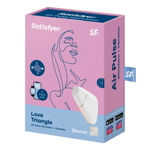 Вакуумный клиторальный стимулятор Satisfyer Love Triangle White с управлением через интернет