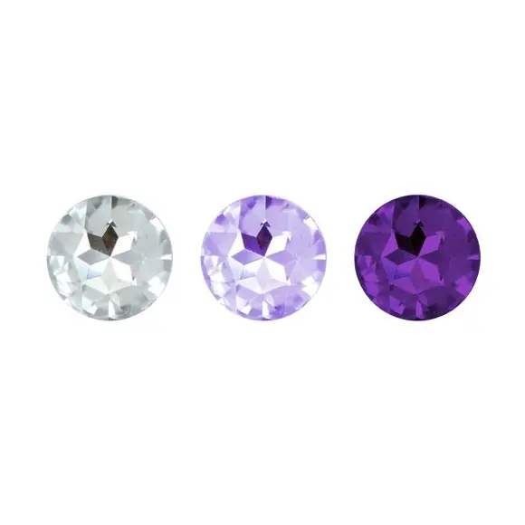 Набор анальных пробок с кристаллом Rianne S: Booty Plug Set Purple, диаметр 2,7см, 3,5с�м, 4,1см