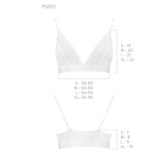 Эластичный топ с кружевом Passion PS001 TOP white, size L