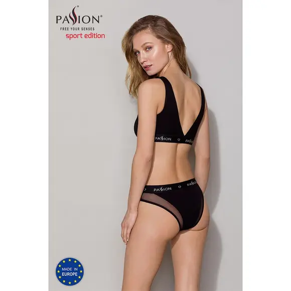 Трусики с прозрачной вставкой Passion PS002 PANTIES black, size XL