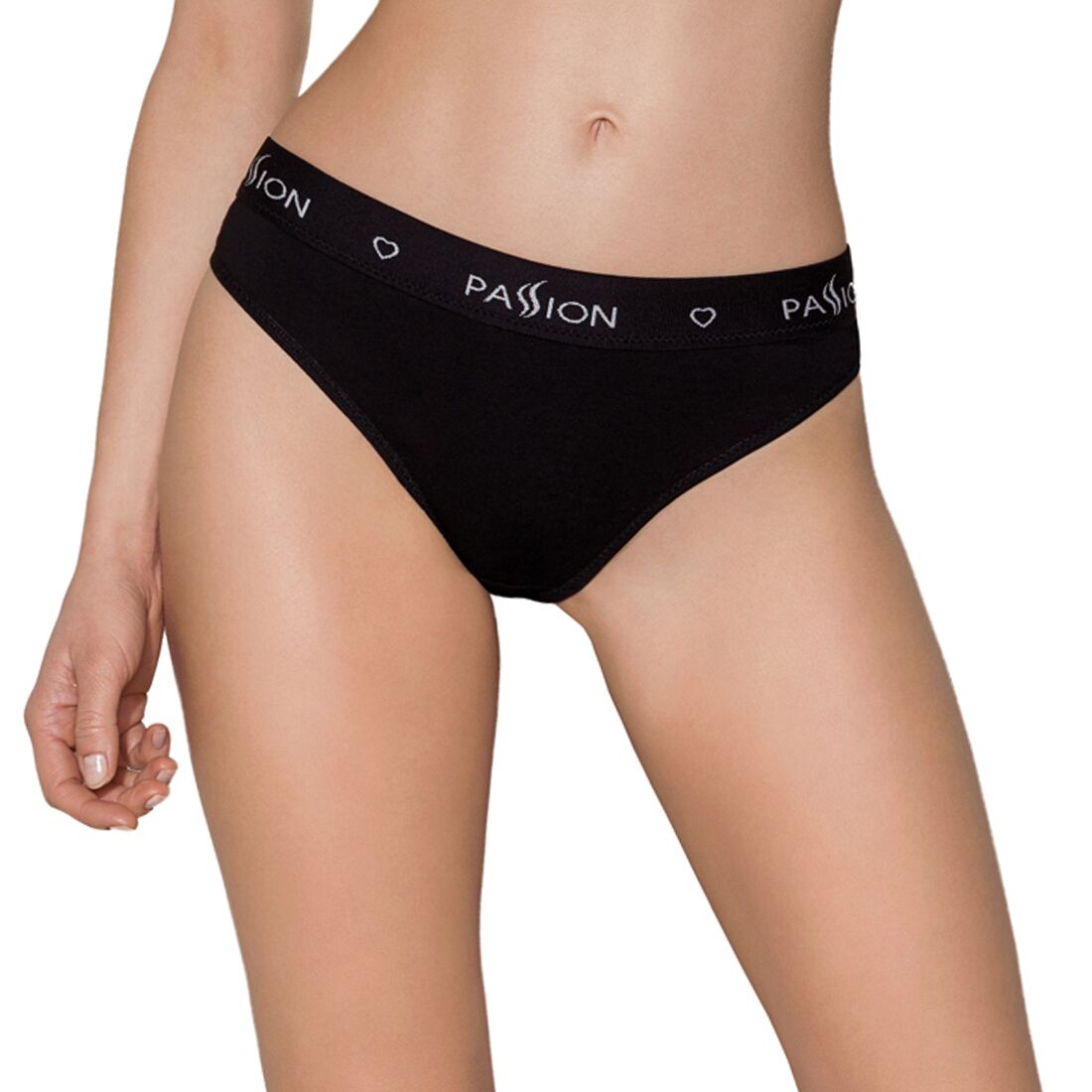 Трусики-слипы из хлопка с эластаном Passion PS004 PANTIES L, black