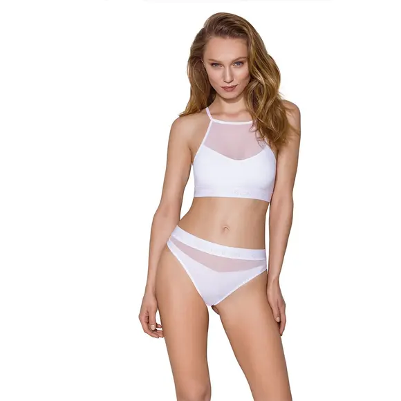 Трусики з прозорою вставкою Passion PS006 PANTIES white, size XL