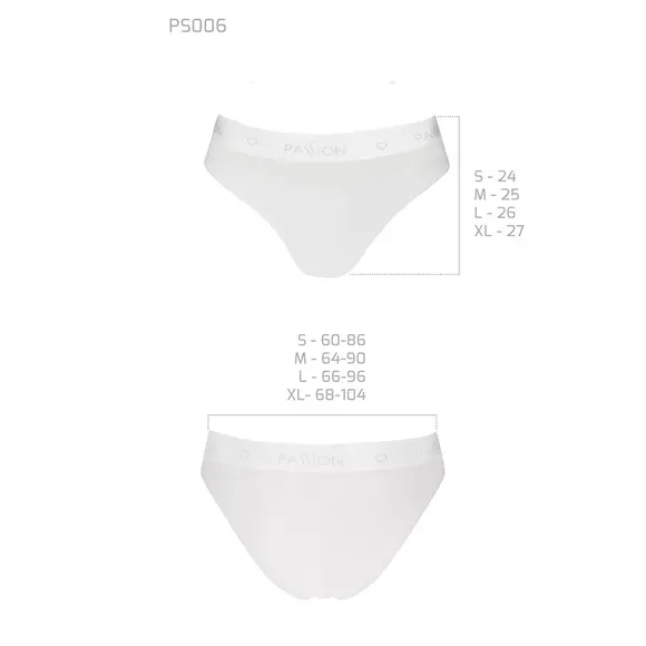 Трусики з прозорою вставкою Passion PS006 PANTIES white, size XL