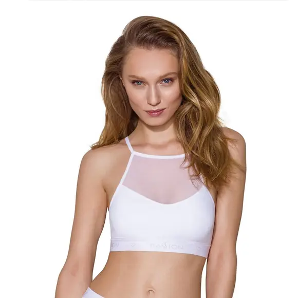 Спортивний топ з прозорою вставкою Passion PS006 TOP white, size XL