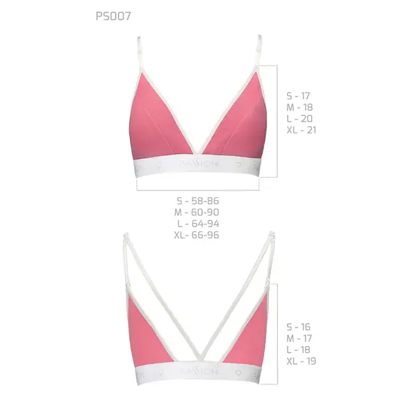 Спортивний топ з подвійними бретелями Passion PS007 TOP pink, size M