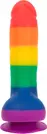 Радужный фаллоимитатор ADDICTION - JUSTIN - 8" - RAINBOW, 20,3 см, силикон