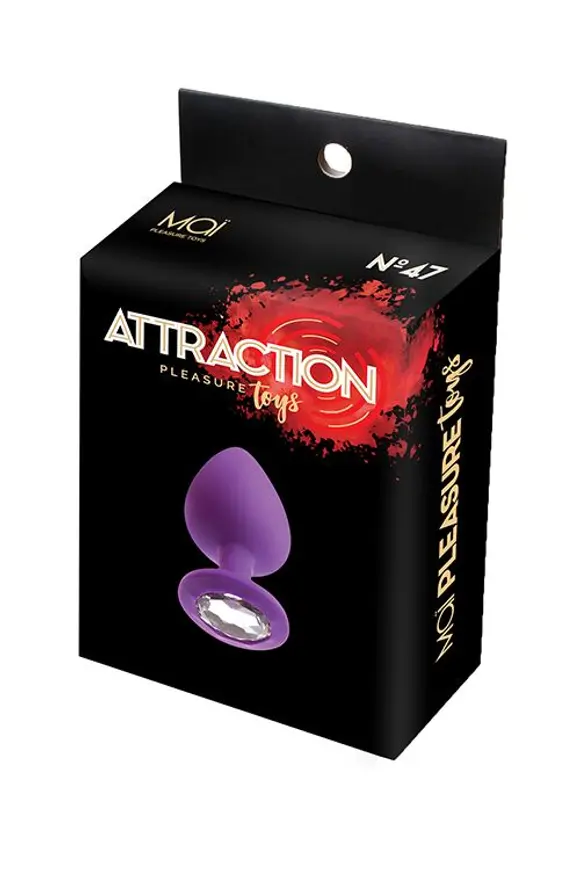 Анальная пробка с кристаллом MAI Attraction Toys №47 Purple, длина 7см, диаметр 2,8см