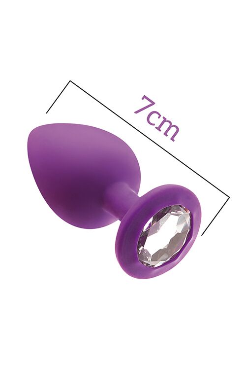 Анальна пробка з кристалом MAI Attraction Toys №47 Purple, довжина 7см, діаметр 2,8 см