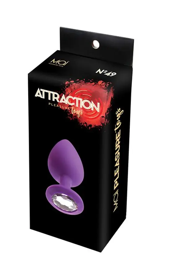 Анальна пробка з кристалом MAI Attraction Toys №49 Purple, довжина 9,5 см, діаметр 4 см