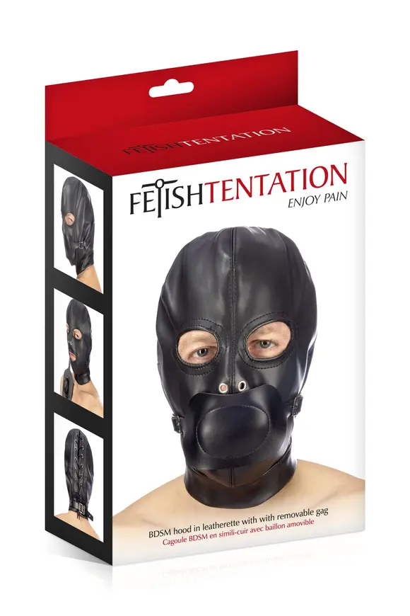 Капюшон з к�ляпом для БДСМ Fetish Tentation BDSM hood in leatherette with removable gag