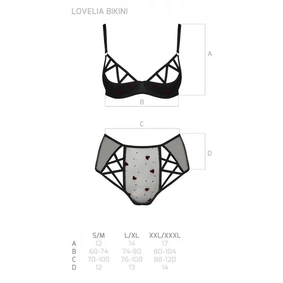 Еротичний комплект з малюнком LOVELIA BIKINI black XXL/XXXL - Passion