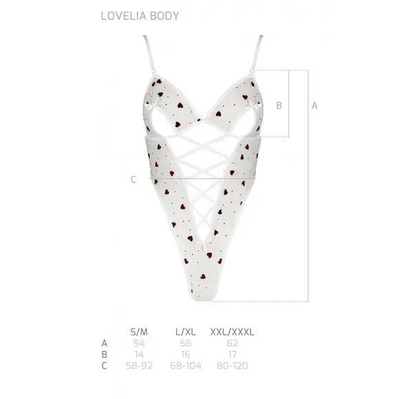 Еротичний боді з малюнком LOVELIA BODY white XXL/XXXL - Passion