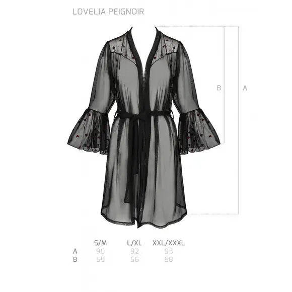 Воздушный пеньюар LOVELIA PEIGNOIR black S/M - Passion