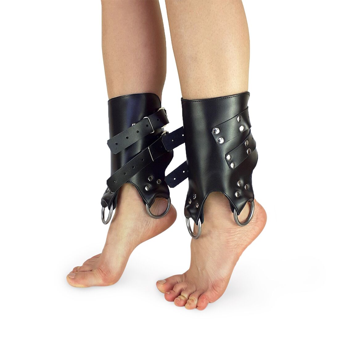 Поножи-манжеты для подвеса за ноги Art of Sex – Leg Cuffs For Suspension, черные, натуральная кожа
