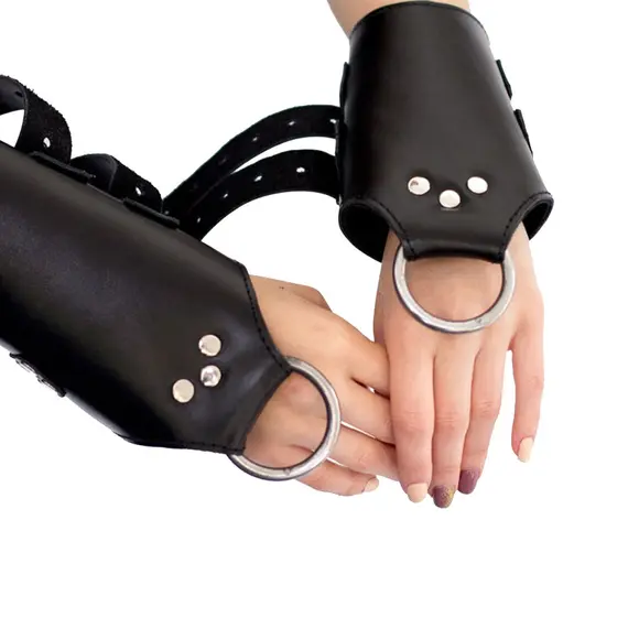 Манжеты для подвеса за руки Art of Sex – Kinky Hand Cuffs For Suspension, черные, натуральная кожа