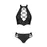 Комплект з еко-шкіри Nancy Bikini black XXL/XXXL - Passion, бра та трусики з імітацією шнурівки 