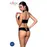 Комплект из эко-кожи Nancy Bikini black XXL/XXXL - Passion, бра и трусики с имитацией шнуровки 