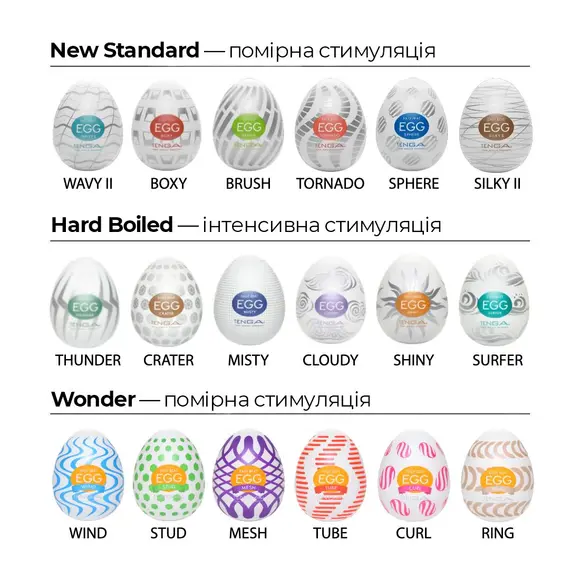 Набор мастурбаторов-яиц Tenga Egg Wonder Pack (6 яиц)