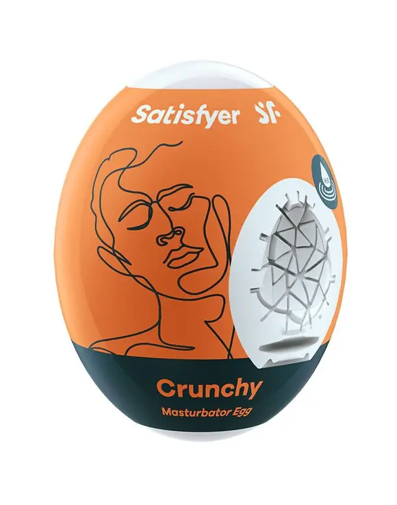 Самозмащувальний мастурбатор-яйце Satisfyer Masturbator Egg Crunchy, одноразовий, не потребує змазки