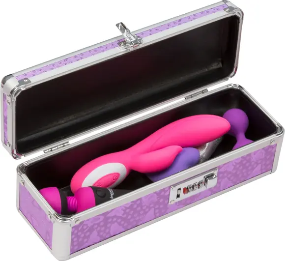 Кейс для зберігання секс-іграшок BMS Factory - The Toy Chest Lokable Vibrator Case Purple з кодовим 