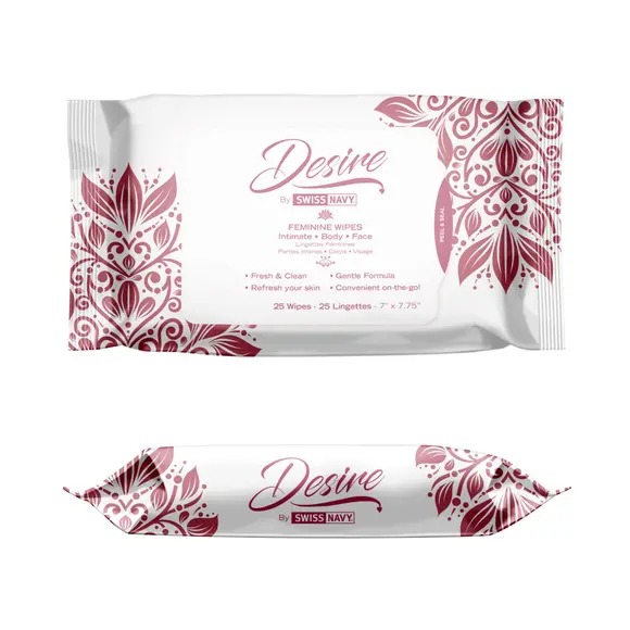 Распродажа!!! Женские очищающие салфетки Desire by Swiss Navy Feminine Wipes 25 шт (срок 01.12.2023)