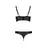 Комплект з екошкіри з люверсами та рем�інцями Malwia Bikini black XXL/XXXL — Passion, бра та трусики