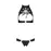 Комплект: открытый топ и трусики из эко-кожи с люверсами Malwia Set with Open Bra black S/M — Passio