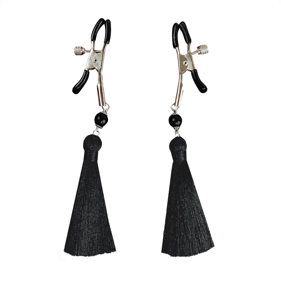 Зажимы для сосков Art of Sex - Nipple clamps Black Tassels