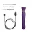 Смартвибратор 3в1 Zalo — Queen Twilight Purple, пульсирующая жемчужина и вакуум, кристалл Swarovski