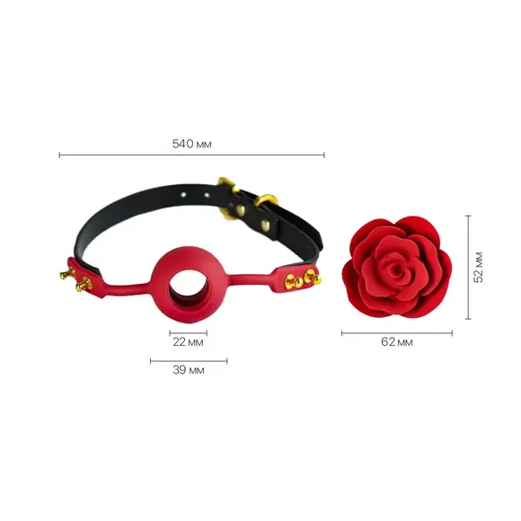 Роскошный кляп в виде розы Zalo - Rose Ball Gag, двойное использование