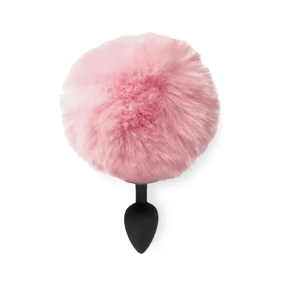 Силіконова анальна пробка М Art of Sex - Silicone Bunny Tails Butt plug Pink, діаметр 3,5 см