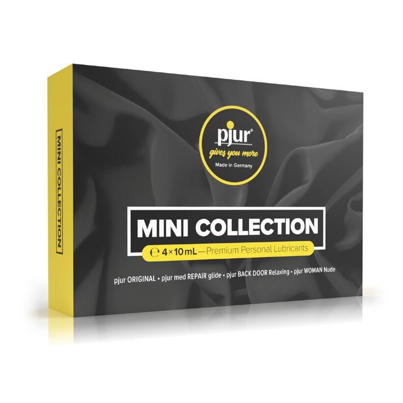 Набор смазок pjur MINI COLLECTION 4×10 мл: med REPAIR glide, WOMAN Nude, ORIGINAL, BACKDOOR Relaxing