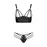 Комплект з екошкіри Passion Malwia Bikini 4XL/5XL black, з люверсами та ремінцями, бра, трусики