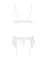 Кружевной комп�лект белья Obsessive 810-SEG-1 L/XL White, бюстгальтер, стринги, пояс для чулок