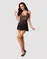 Эротический кружевной комплект с сеточкой Obsessive 838-BAB-1 babydoll & thong black L/XL, черный, п