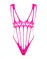 Сітчастий бодістокінг із поздовжніми вирізами Obsessive B121 teddy S/M/L, рожевий