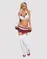 Эротический костюм школьницы с мини-юбкой Obsessive Schooly 5pcs costume S/M, бело-красный, топ, юбк