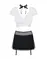 Эротический костюм секретарши Obsessive Secretary suit 5pcs black S/M, черно-белый, топ, юбка, стрин